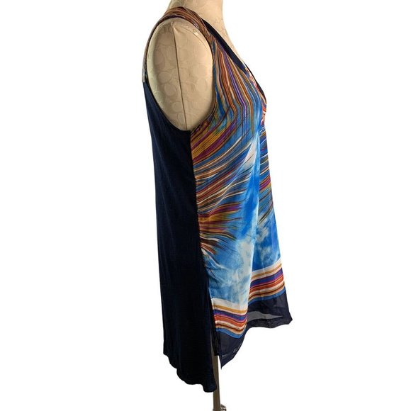 Medium Tiny Anthropologie Women's Shoreline Tunic Sheer V-Neck Sleeveless - Picture 3 of 9